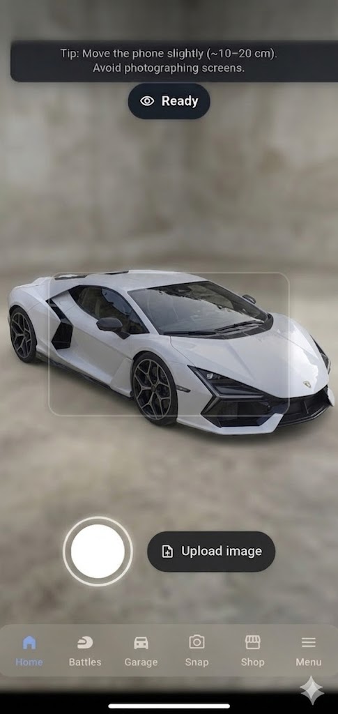 CarSnap AR snap feature