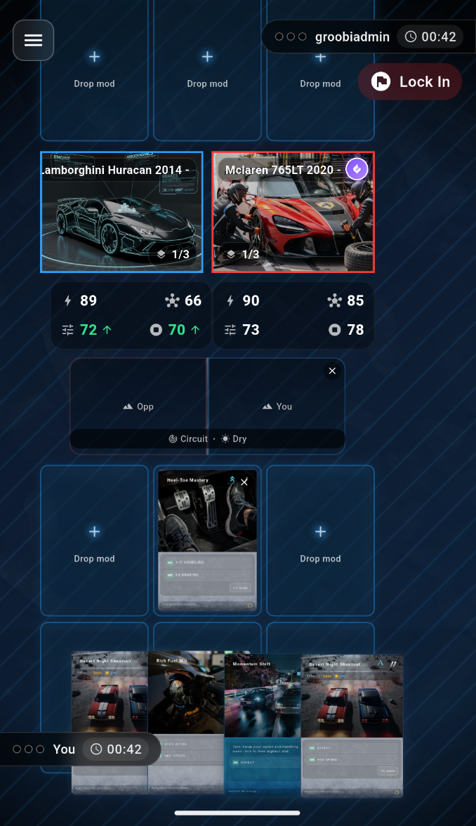 CarSnap turn-based battle board